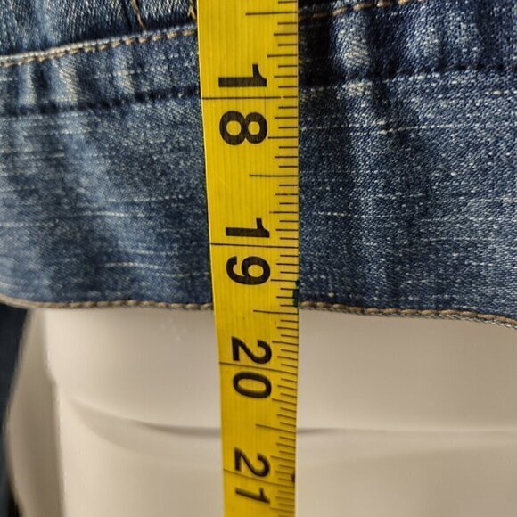 Miss Lili Womens Distressed Customized Cotton Blend Blue Denim Jean Jacket Sz L - Picture 6 of 12